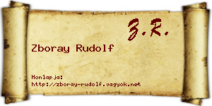 Zboray Rudolf névjegykártya